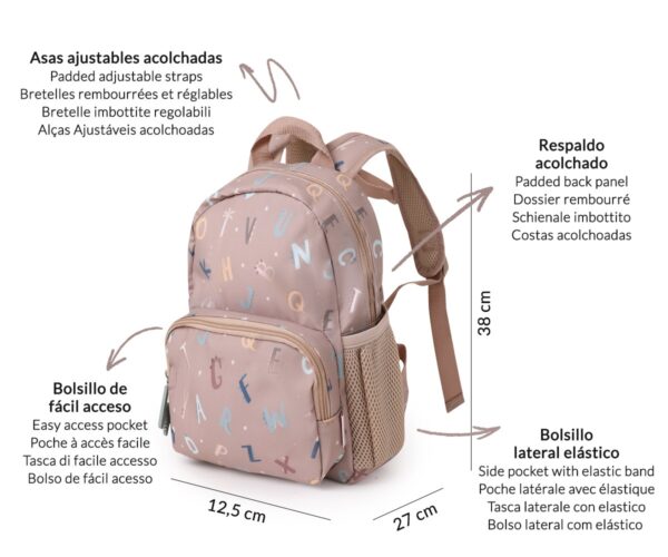 Mochila Infantil Funny Letters - Imagen 2