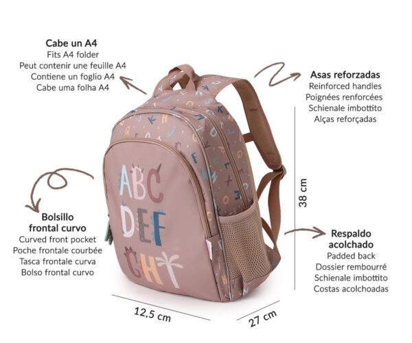 Mochila mediana Funny Letters - Imagen 3