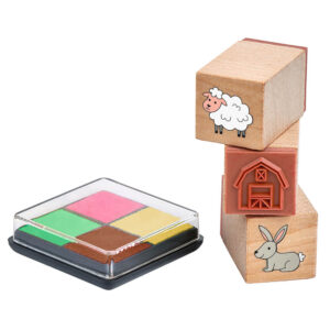 Sello-tampones madera animales granja