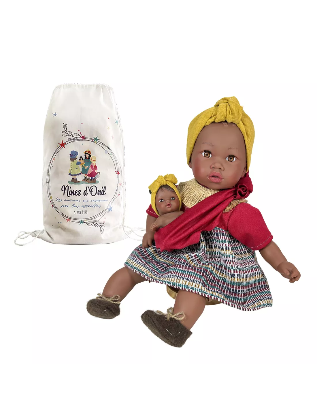 MUÑECA ALIKA CON BEBÉ BURGUNDY