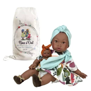 MUÑECA ALIKA CON BEBÉ FLORAL