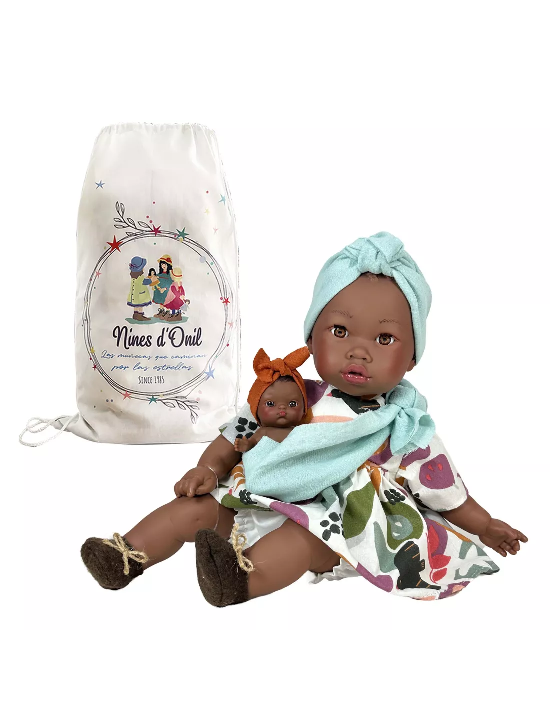 MUÑECA ALIKA CON BEBÉ FLORAL