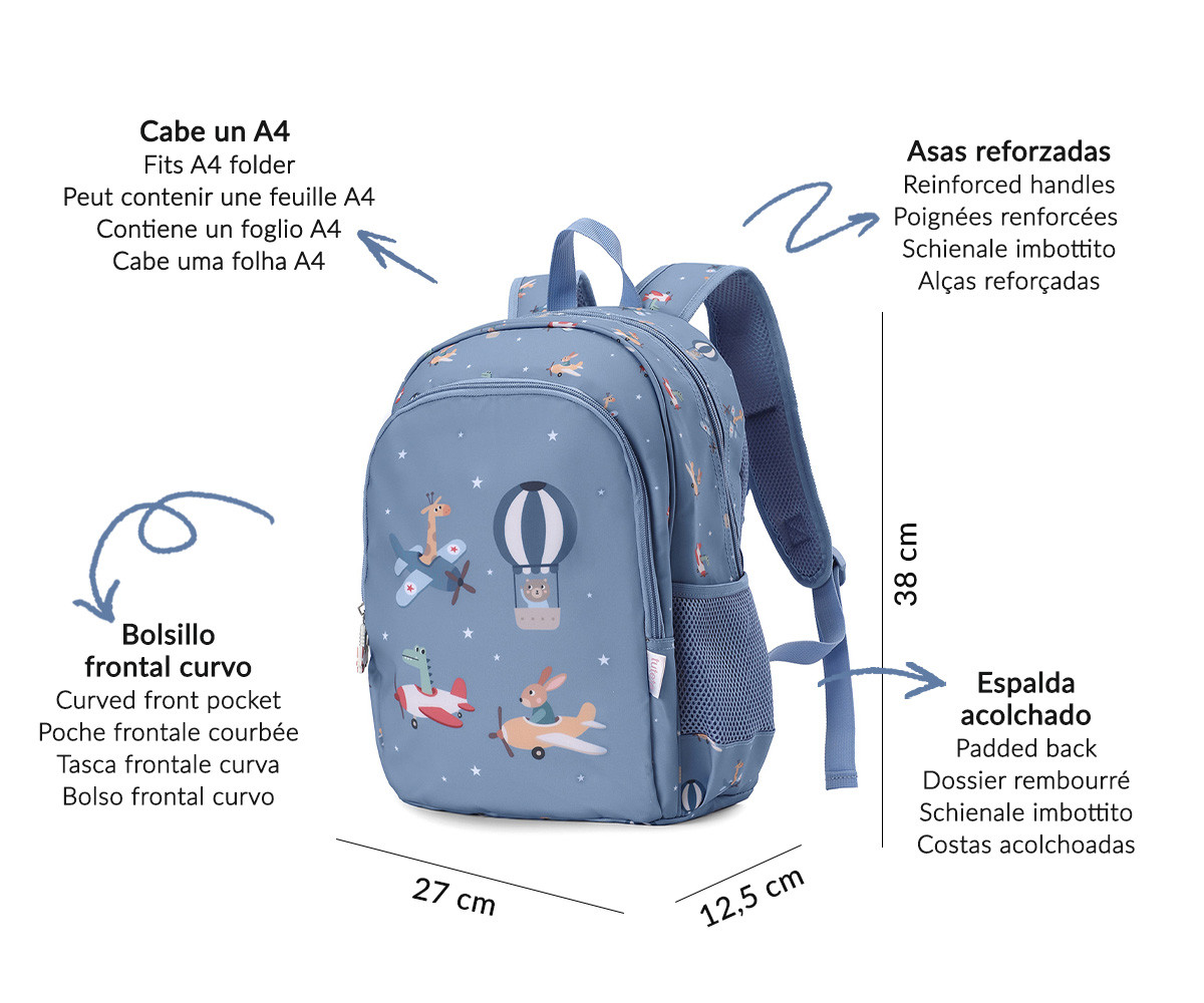 Mochila Mediana Planes + Llavero - Imagen 2